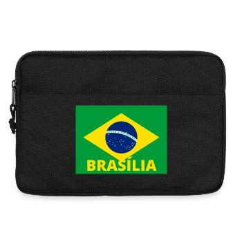 La ville de Brasília en drapeau brésilien - Sacoche pour ordinateur portable 13 pouces - noir - Devant