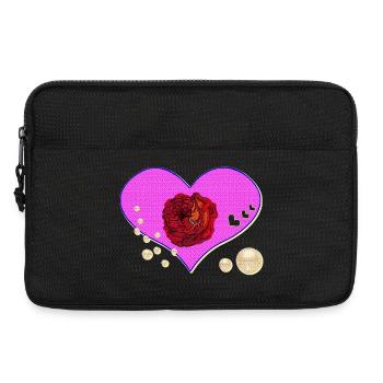 rosen design, Herzmuster Perlen - Laptoptasche 13" - Schwarz - Vorne