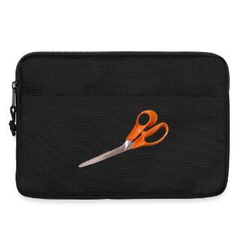 Orange Schere - Laptoptasche 13" - Schwarz - Vorne