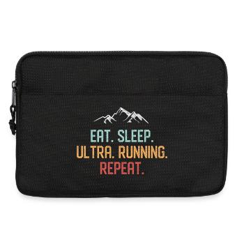 Essen. Schlafen. Ultra laufend. Wiederholen. - Laptoptasche 13" - Schwarz - Vorne