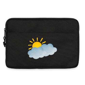 Légèrement nuageux, symbole météo - Sacoche pour ordinateur portable 13 pouces - noir - Devant