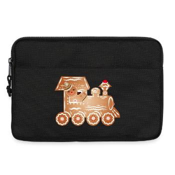 Gingerbread man as train driver in the gingerbread train - Laptop bag 13" - black - Front