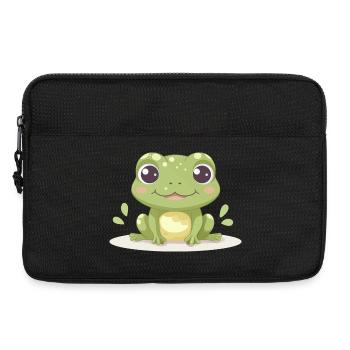 Cute frog – Motif animalier amusant pour les fans de grenouilles - Sacoche pour ordinateur portable 13 pouces - noir - Devant