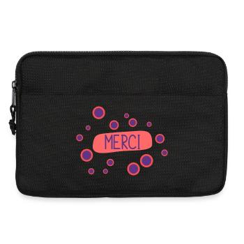 MERCI. THANKS. THANK YOU. ANNIVERSAIRE. NAISSANCE. - Sacoche pour ordinateur portable 13 pouces - noir - Devant