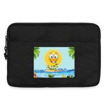 Sunny Island Cartoon Sun - Laptop bag 13" - black - Front