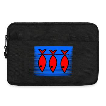 POISSON. POISSON D'AVRIL. VACANCES. ETE. HUMOUR - Sacoche pour ordinateur portable 13 pouces - noir - Devant