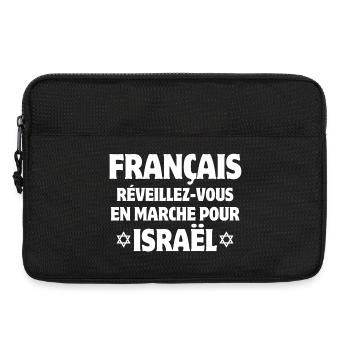 Israël, en marche, je suis juif - Sacoche pour ordinateur portable 13 pouces - noir - Devant