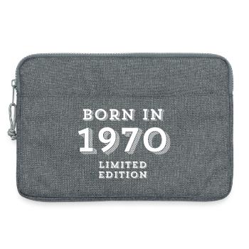 1970, année de naissance, vintage - Sacoche pour ordinateur portable 13 pouces - gris chiné - Devant