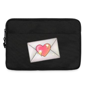 Herz im Umschlag Romantische Illustration - Laptoptasche 13" - Schwarz - Vorne