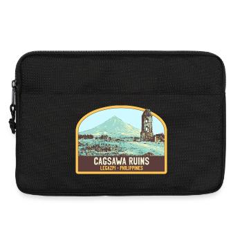 Ruinen von Cagsawa, Vulkan Mayon, Philippinen - Laptoptasche 13" - Schwarz - Vorne