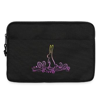 Osterhase Silhouette mit Ostereiern - Laptoptasche 13" - Schwarz - Vorne