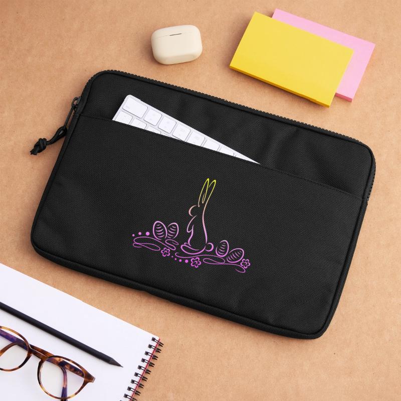 Easter Bunny Silhouette with Easter Eggs Laptop bag 13"