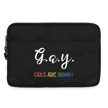 LGBT Pride Month - G.A.Y - Girls are yummy - Laptop bag 13" - black - Front