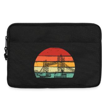 Cercle de coucher de soleil rétro - Sacoche pour ordinateur portable 13 pouces - noir - Devant