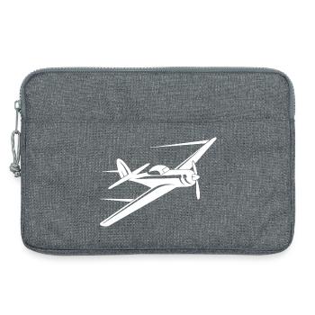 Propeller Plane Sketch - Laptop bag 13" - heather grey - Front