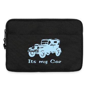 Oldtimer motiv mit Schrift - Laptoptasche 13" - Schwarz - Vorne