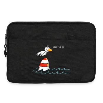 Drollige Möwe Watt Is - Laptoptasche 13" - Schwarz - Vorne