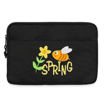 Fröhliche Bienchen mit Blumenmotiv - Laptoptasche 13" - Schwarz - Vorne