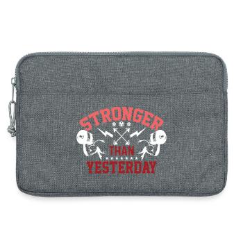 Stronger Than Yesterday - Laptop bag 13" - heather grey - Front