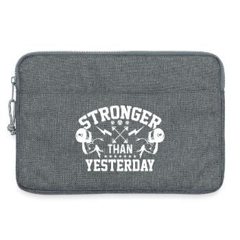 Stronger Than Yesterday - Laptop bag 13" - heather grey - Front