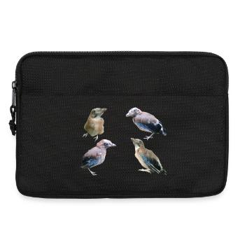 Eichelhäher Jungvögel - Laptoptasche 13" - Schwarz - Vorne