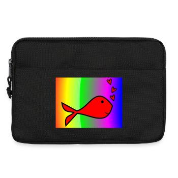 POISSON. SARDINE. POISSON D'AVRIL. MER. OCÉAN - Sacoche pour ordinateur portable 13 pouces - noir - Devant