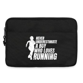 Lustiger Läufer Junge - Laptoptasche 13" - Schwarz - Vorne