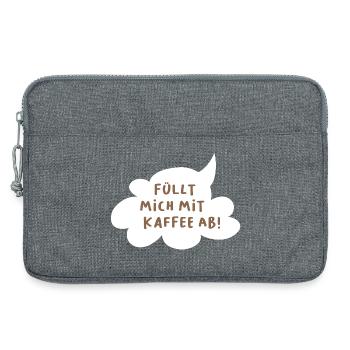 Nuage de café Bulle de dialogue Bureau Humour Dictons sympas - Sacoche pour ordinateur portable 13 pouces - gris chiné - Devant