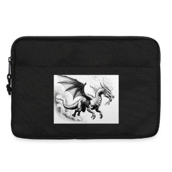 Entschlossener Drache mit Feuerflügeln - Laptoptasche 13" - Schwarz - Vorne