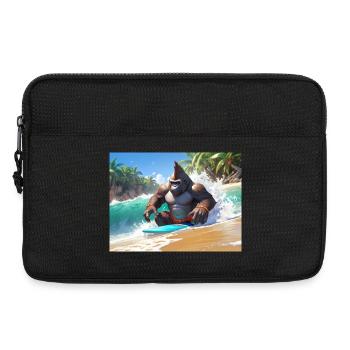 Gorille surfur tropical - Sacoche pour ordinateur portable 13 pouces - noir - Devant