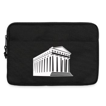 Ancient Greek temple illustration - Laptop bag 13" - black - Front