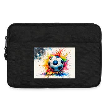 Explosiver Aquarell-Fußball - Laptoptasche 13" - Schwarz - Vorne