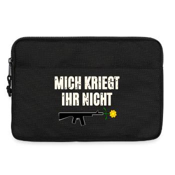 Protestdruck mit Waffe und Blume - Laptoptasche 13" - Schwarz - Vorne