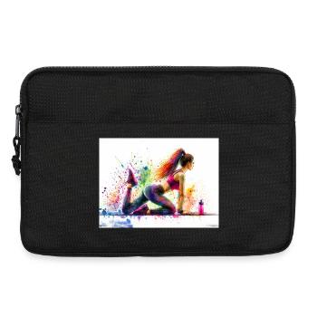 Watercolor fitness exercise - Laptop bag 13" - black - Front