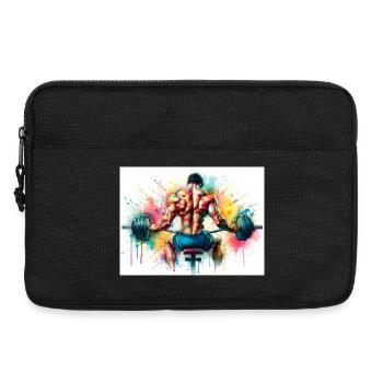 Langhantel Kniebeuge Gewichtheber - Laptoptasche 13" - Schwarz - Vorne