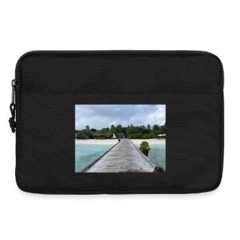 Tropischer Pier am türkis Meer Kudafushi Malediven - Laptoptasche 13" - Schwarz - Vorne