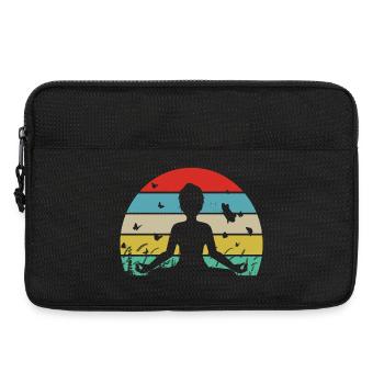 Yoga Méditation Chemise rétro avec des papillons - Sacoche pour ordinateur portable 13 pouces - noir - Devant