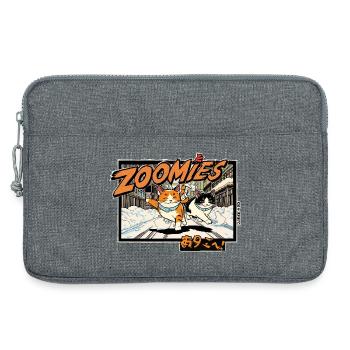 Anime Katzen im Schnee - Laptoptasche 13" - Grau meliert - Vorne