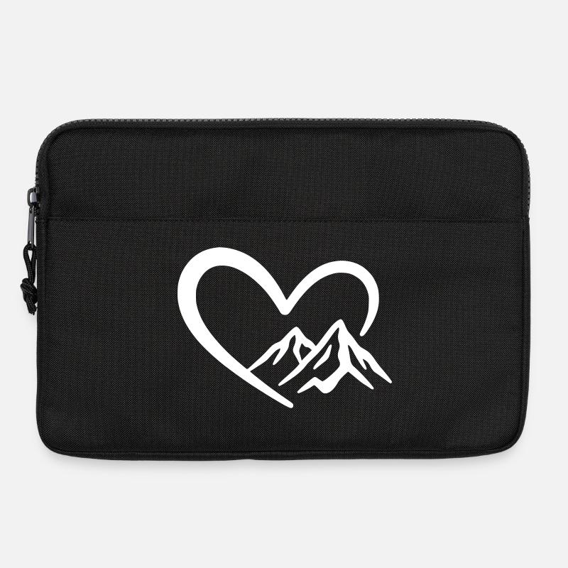 Berge - Berglandschaft Panorama mit Herz - Laptoptasche 13" - Schwarz