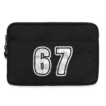 67 Zahl Nummer Grosse Schrift Vintage Zahlendesign - Laptoptasche 13" - Schwarz - Vorne