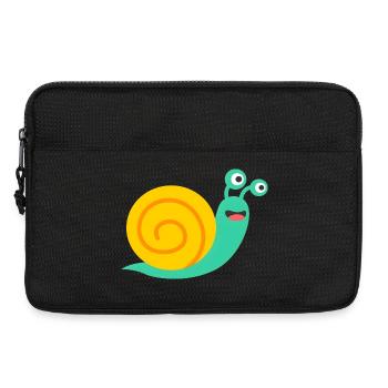 Cheerful Snail – Colorful Animal Motif for Kids - Laptop bag 13" - black - Front