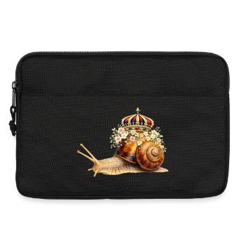 Königliche Schnecke mit Blumenkrone - Laptoptasche 13" - Schwarz - Vorne
