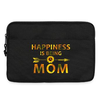 Le bonheur, c’est être maman – Fête des mères tournesol - Sacoche pour ordinateur portable 13 pouces - noir - Devant
