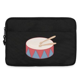Tambour de dessin animé avec décoration triangulaire - Sacoche pour ordinateur portable 13 pouces - noir - Devant
