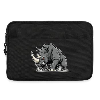 Rhinocéros Puissant Colère Logo Animal Sauvage - Sacoche pour ordinateur portable 13 pouces - noir - Devant