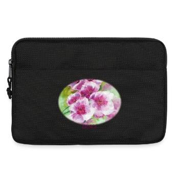 Grâce - Ellipse vibrante de la fleur printanière - Sacoche pour ordinateur portable 13 pouces - noir - Devant