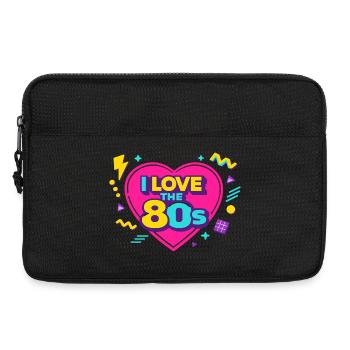 80s Retro Heart Neon Design - Laptop bag 13" - black - Front