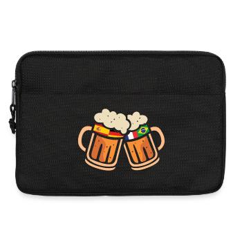Drapeaux de bière pour la Coupe du Monde avec l’Espagne et l’Allemagne - Sacoche pour ordinateur portable 13 pouces - noir - Devant