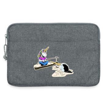 Einhorn und Narwal - Laptoptasche 13" - Grau meliert - Vorne