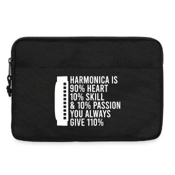 Harmonica Musican Heart Skill Passion Harmonica - Laptop bag 13" - black - Front